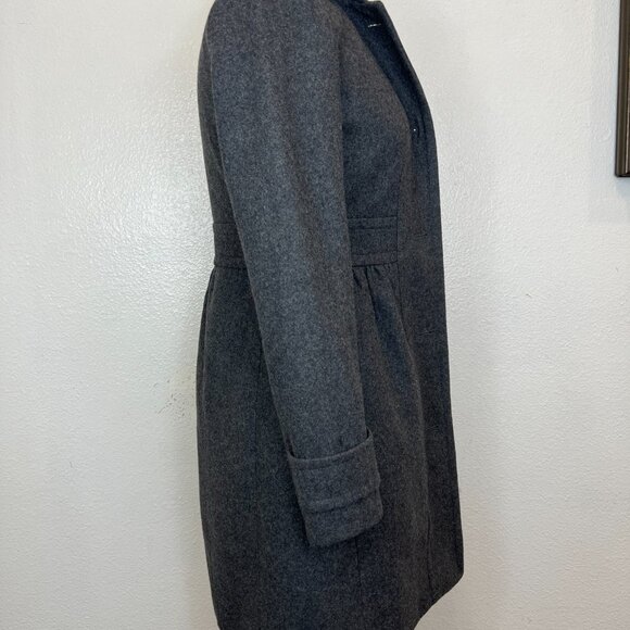 J. Crew Womens Size 00 Wool Skirted Dress Coat Tan Brown Button EUC - Picture 7 of 9